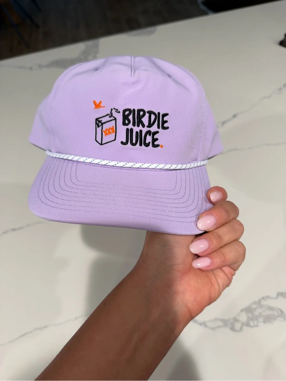 Birdie Juice Lilac Rope-Trim Baseball Cap